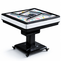 Table de mahjong moderne de luxe en plastique/MDF/acrylique avec pieds pliants + mobilier de divertissement pliable personnalisable pour 4 joueurs