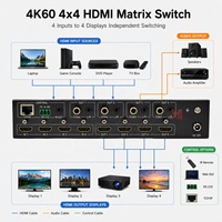 Conmutador de Matriz HDMI 4K60Hz, Reducción de Resolución de 4K a 1080p, ARC HDR10 con Interfaz Gráfica Web TCP/IP RS232