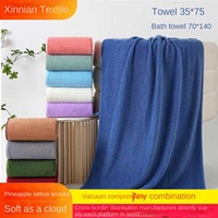 Serviettes de bain en polaire corail à motif ananas, extra-épaisses, très absorbantes, à bords doublés, pour usage domestique – Vente en gros usine