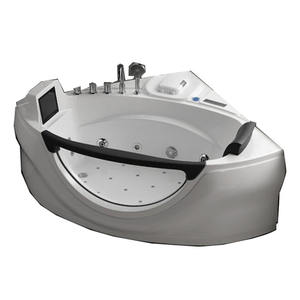 Offre Spéciale aux USA Bain à remous d'angle en acrylique WHIRLPOOMassage Baignoires avec TV et réfrigérateur Blaneo - Product Image 1