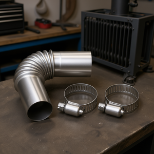 Connecteur coudé pour tuyau d'échappement en acier inoxydable, 0.98 pouces, avec 2 colliers de serrage, pour chauffage diesel 2 5 8KW - Product Image 2