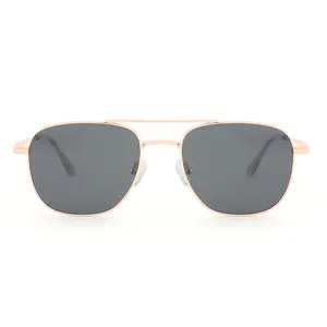 Factory Outlet Low Price Luxury Fashion Sunglasses Double Bridge Metal Frame Sunglasses