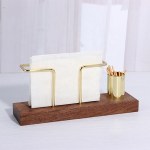 Tùy Chỉnh Kim Loại Thủ Công Mỹ Nghệ Của Nhà Máy Giá Tốt Mô Hộp Cơ Sở Bằng Gỗ Khăn Ăn Chủ Với Dây Sắt Kim Loại Đứng Và Hộp Tăm - Product Image 4