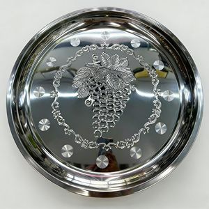 Assiette Ronde Épaisse de 28-70 <span class=keywords><strong>cm</strong></span> pour Hôtels, Dorée/Argentée, Plate, pour Servir Raisins et Légumes – Vente en Gros - Product Image 6
