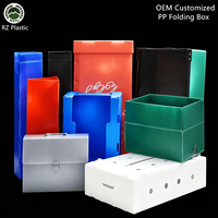 Boîte en panneaux plastiques creux colorés en PP, pliable, gain de place, emboîtable, fabrication OEM, taille et couleur personnalisées, boîte en carton ondulé PP