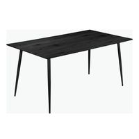 Table à manger carrée 4 places en bois MDF noir de style minimaliste moderne italien, pieds en métal robustes, imperméable, écologique