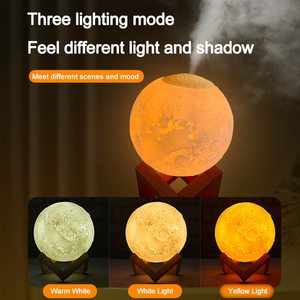Draagbare 800ml koude mist luchtbevochtiger met aroma-oliediffuser, <span class=keywords><strong>mini</strong></span> 3D maanlamp, ultrasone luchtbevochtiger voor thuis, 1 jaar garantie - Product Image 2