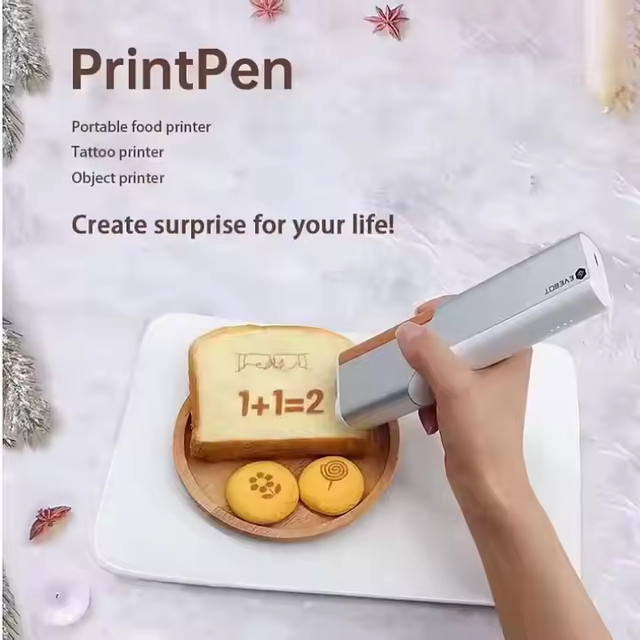 Yaomatec Print Pen Handheld Food Printing Pen Coffee Latte Printer Inkjet Small Portable Edible Ink Printer
