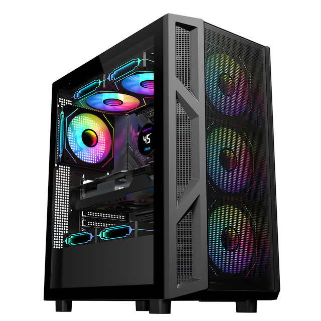 Ruix P31 Mesh Metal Front Panel Full Tower PC Case for PC Gaming Desktop Tempered Glass Side Panel Computer Case