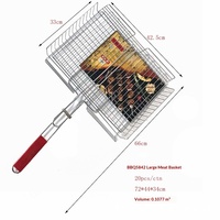 Outils de barbecue : Grille en fil métallique fabriquée à la machine, compatible charbon de bois, portable pour barbecue extérieur