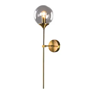 Candelabro de pared para interiores, lámpara moderna nórdica de cristal con forma de globo Led, de Metal, CA 85-265V, MY--139 70, para dormitorio