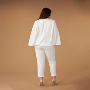 TEENYEE Nouvelles Tendances Chic Dentelle Grande Taille Femmes Vêtements Ukabendkleider Elegante Kurz Mariée Musulman De <span class=keywords><strong>Mariage</strong></span> <span class=keywords><strong>Pantalon</strong></span> Avec Cape - Product Image 2