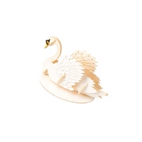 Modelo de Cisne Blanco en 3D, Corte Láser, Cartón, Manualidades, Rompecabezas de Papel, Kit de Manualidades para Regalos, Papelería y Juguetes