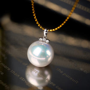 สร้อยคอไข่มุกมินิมอลเงินแท้ S925 ประดับเพชรเม็ดเล็ก 8-9 มม. คุณภาพพรีเมียม ใกล้เคียงความสมบูรณ์แบบ - Product Image 1