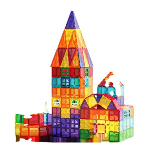 새로운 교육용 마그네틱 마블 런 세트 상상력 놀이를위한 타일 빌딩 어린이를위한 맞춤형 플라스틱 성 블록