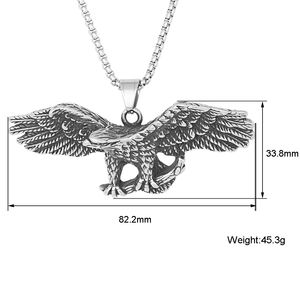 Mode Klasik Perhiasan Hewan Elang Menyebar Sayap Menjuntai Tinggi Baja Nirkarat Elang Liontin untuk Wanita Pria - Product Image 2