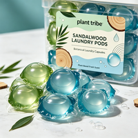 Lessives en capsules hydrosolubles au bois de santal, parfum boisé classique, élimination des taches tenaces, parfum longue durée, perles de lessive