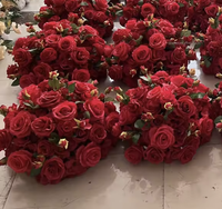 Boules de fleurs bordeaux pour centres de table de mariage, grandes boules de fleurs, centres de table, boules de fleurs rouges