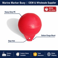 Boule de signalisation flottante sphérique OEM PE rouge 300 mm avec fixation à une seule oreille, anti-corrosion, pour la sécurité marine et les marques de délimitation en aquaculture