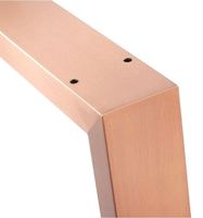 WEKIS Pieds de table en fer en forme de U en acier massif or rose robuste pour tables à café et à manger Utilisation en extérieur et en hôtel pour la cuisine