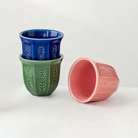 2026 HQ Terlaris 360 °   Mug Kopi Keramik Oktagon Berembos Gaya Arab Timur Tengah, Dapat Ditumpuk, Aman untuk Microwave, untuk Rumah dan Kafe