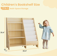 Étagère à livres à 5 niveaux, bibliothèque pour tout-petits, organisateur de rangement pour la chambre des enfants, la crèche, la salle de jeux, la maternelle