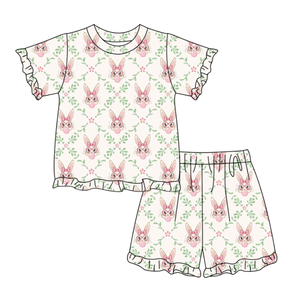 GSSO3355 Conjunto de Ropa Infantil Personalizada con Estampado del 4 de Julio para Niña, Venta al por Mayor, Manga Corta - Product Image 3