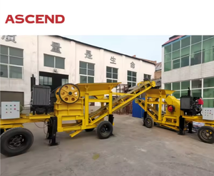 צלב הלסת ניידת לשלב מנוע דיזל רטט חגורת הזנה מסוע ומסך רטט על הטריילר הנייד עבור גרניט - Product Image 2