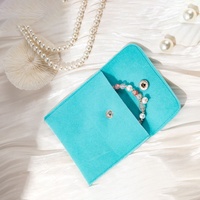Petite boîte à bijoux en microfibre personnalisée avec logo, pour boucles d'oreilles, collier, bracelet, bague, emballage à rabat