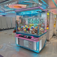 Game Center Big Game Machine 6-Toys One-Catch Machine à grue à 6 griffes avec jouets en peluche Mini grue d'intérieur à pièces en métal
