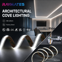 Bande LED COB 24V 480 LED/m 3000K CRI90 8mm Flexible, Dimmable, Intelligente, Auto-adhésive, Sans Points Noirs