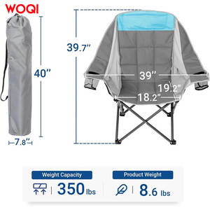 Silla Plegable Woqi para Exteriores, Camping y Jardín, con Marco de Aluminio y Tela Oxford Resistente, Extra Grande, Color Azul Cielo - Product Image 5