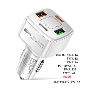 Encendedor de cigarrillos QC3.<span class=keywords><strong>0</strong></span>, adaptador de teléfono móvil para coche, cargador PD 4 en <span class=keywords><strong>1</strong></span> USB, carga rápida para iPhone, 25W, 30W, 50W, 59W, 75W - Product Image 4