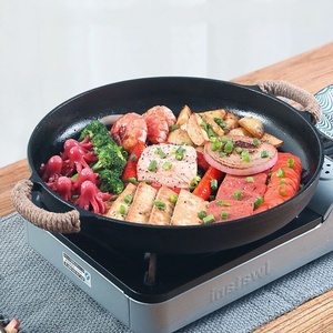 Poêle <span class=keywords><strong>en</strong></span> <span class=keywords><strong>fonte</strong></span> écologique <span class=keywords><strong>avec</strong></span> plat à pizza peu profond et <span class=keywords><strong>couvercle</strong></span> <span class=keywords><strong>en</strong></span> verre sans revêtement pour la cuisine et la grillade à domicile - Product Image 5