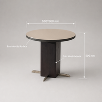 Ensemble de tables basses carrées en métal minimaliste avec plateau en pierre frittée aspect marbre pour salon, chambre, hôtel, projet commercial