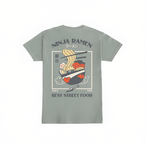 T-shirt Ninja Ramen grigia unisex con design street food dal 1999 - Product Image 2