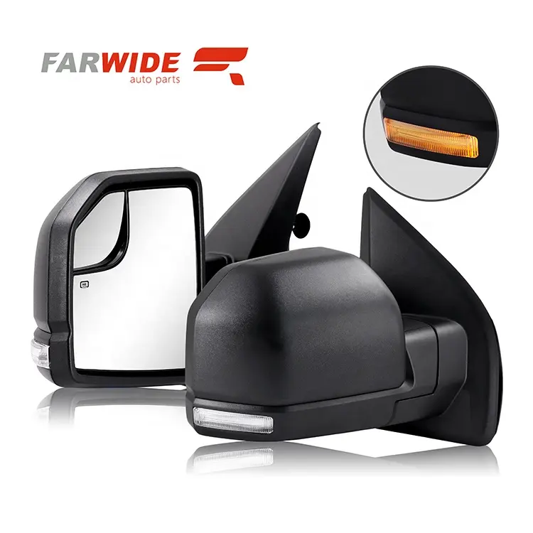 Kaca Spion Mobil untuk Ford F150 2015-2018, Kaca Samping dengan Lampu Sein Pemanas Daya