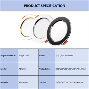 Lampu Plafon <span class=keywords><strong>LED</strong></span> Komersial Anti-silau 18w 3000K/4000K/6000K, Lampu <span class=keywords><strong>LED</strong></span> <span class=keywords><strong>Downlight</strong></span> Slim Flush Mount 6 Inch - Product Image 5