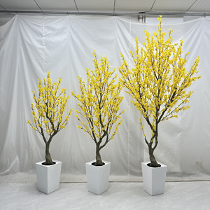 ต้นฟอร์ซิเธียดอกไม้สีเหลืองประดิษฐ์จากผ้าไหมขายส่ง ทนทาน ตกแต่งบ้าน/สำนักงานทั้งในร่มและกลางแจ้ง <span class=keywords><strong>บอน</strong></span><span class=keywords><strong>ไซ</strong></span> - Product Image 1