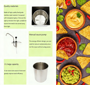 Dispensador de Salsas de Acero Inoxidable, Bomba Comercial de 2L para Condimentos, Estación de Bombeo Individual - Product Image 4