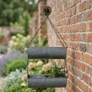 Hanging Galvanized Planter Garden Home Decoration <b>Small</b> Rustic Vintage Style Handmade Metal <b>Tin</b> - Product Image 2