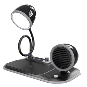 Lampe de bureau rétro alimentée par GaN avec chargeur sans fil, haut-parleur Bluetooth et réveil, LED protectrice des yeux, port Type-C pour <span class=keywords><strong>iPhone</strong></span> et Android - Product Image 6