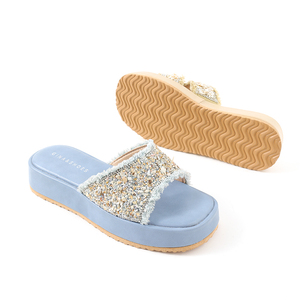 Sandalias de verano con punta abierta para mujer, tacones altos cómodos con <span class=keywords><strong>cuñas</strong></span> <span class=keywords><strong>doradas</strong></span> para la temporada de primavera, plantilla de PU, cierre sin cordones - Product Image 6