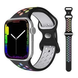 <span class=keywords><strong>Correa</strong></span> Deportiva de Silicona Suave YHQ para <span class=keywords><strong>Apple</strong></span> <span class=keywords><strong>Watch</strong></span> de 45mm/49mm, Blanca, Doble Color, Último Diseño - Product Image 1