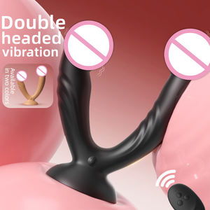 Double Ended Shock Realistische Dildo Sexspielzeug mit Saugnapf Fernbedienung G-Punkt Klitoris Anal Stimulation für Lesben Paar - Product Image 2