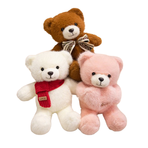 Soffice orsacchiotto <span class=keywords><strong>di</strong></span> peluche marrone che tiene il cuore con sciarpa giocattoli <span class=keywords><strong>di</strong></span> peluche <span class=keywords><strong>di</strong></span> san valentino animali imbalsamati - Product Image 1