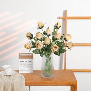 Fleurs artificielles, bouquet de roses artificielles à longue tige pliable, décoration de mariage, décoration de la maison, arrangement de centre de table pour la Saint-Valentin - Product Image 5