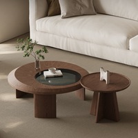 Ensemble de tables basses modernes de luxe carrées en bois MDF et verre de style antique pour le salon, la maison, le bureau, la chambre et la cuisine.