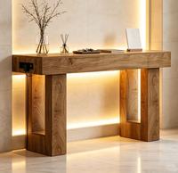 Bestseller Flurtisch mit Steckdose und Sensorlicht, Stauraum hinter dem Sofa, Landhausstil Eingangsbereich-Tisch mit offenem Stauraum, vielseitig einsetzbar