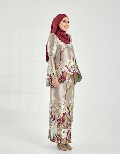 SIPO Eid Nouvelle Collection Modeste Ensemble Baju Kurung pour Femmes Musulmanes Tissu en Dentelle Chinois Service OEM Broderie Florale - Product Image 2